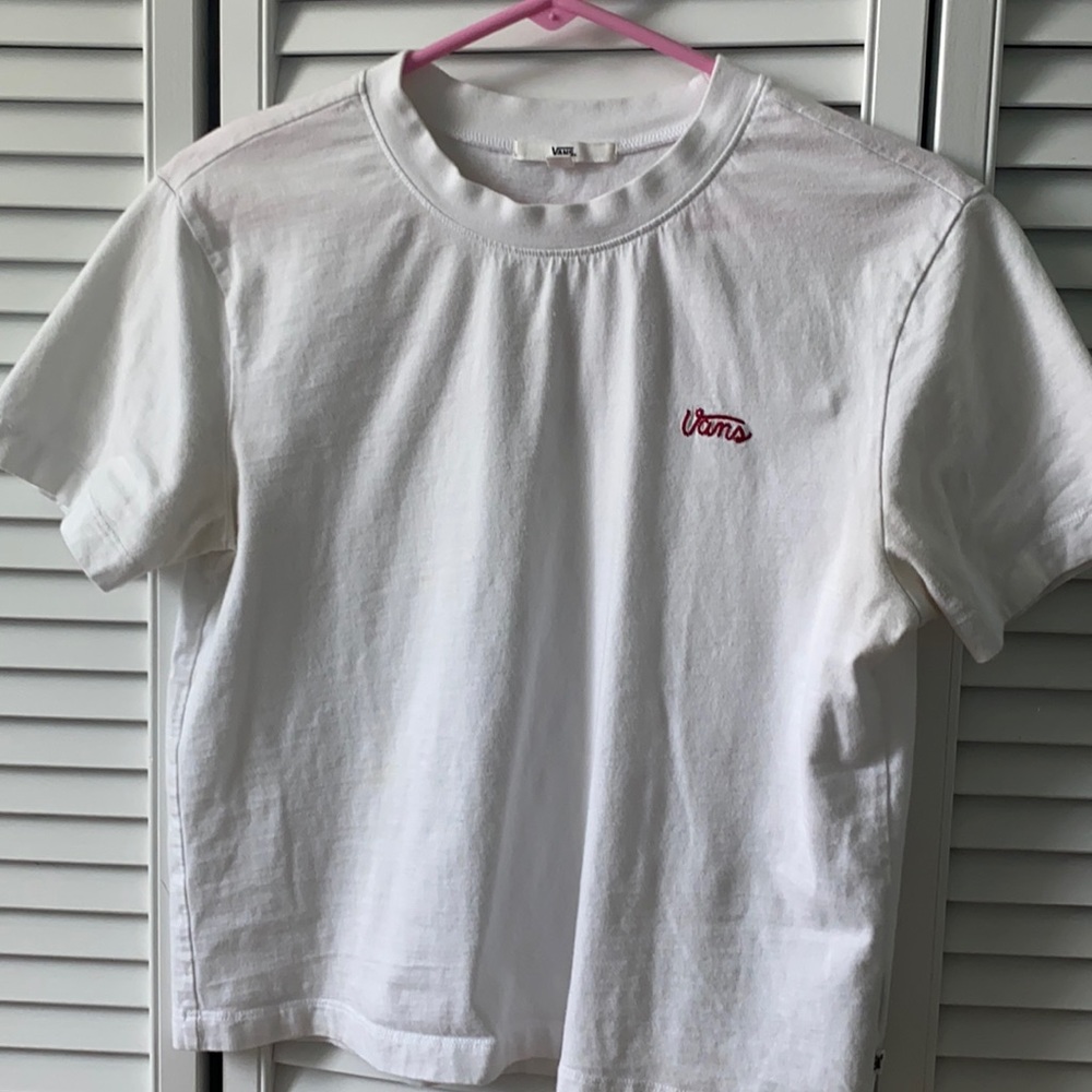 White vans cropped t shirt